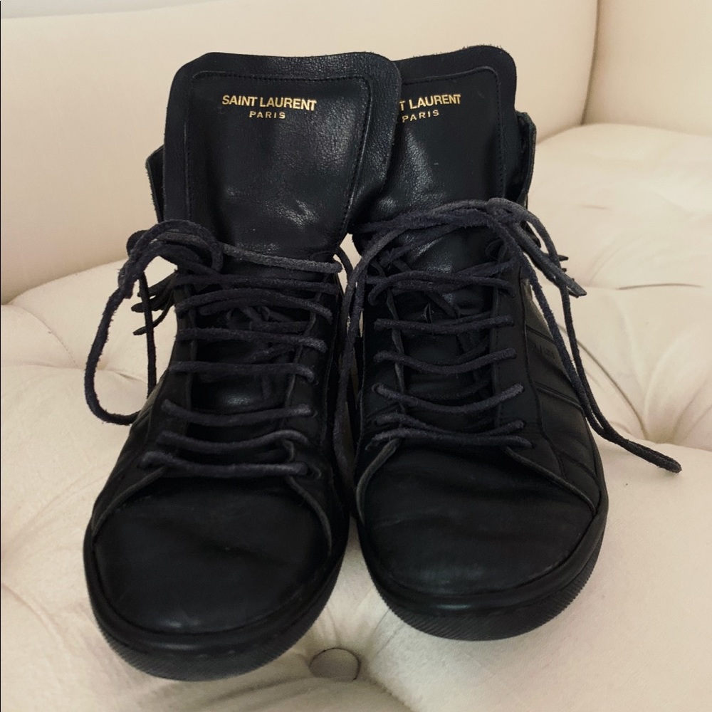 Saint Laurent Black Leather Sneakers